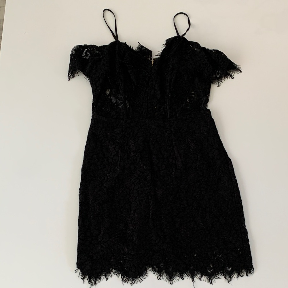 NBD x Naven Allie Black Lace Off Shoulder Mini Dress Size S - Like New Condition - Picture 2 of 12